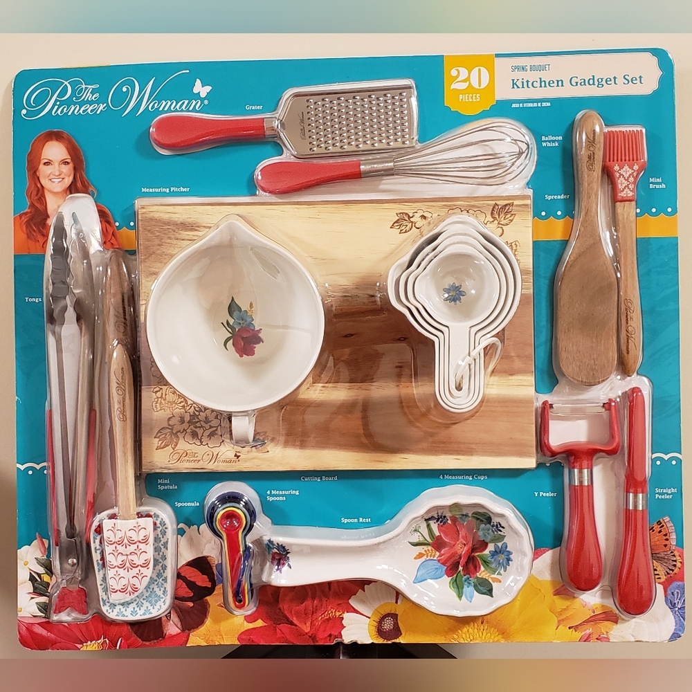 The Pioneer Woman 20 pieces Kitchen Gadget Set Spring Bouquet